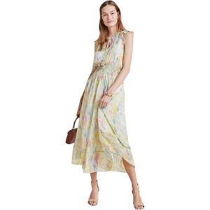 Anthropologie Women’s 8 Pastel Watercolor Sleeveless Flowy Midi/Maxi Dress